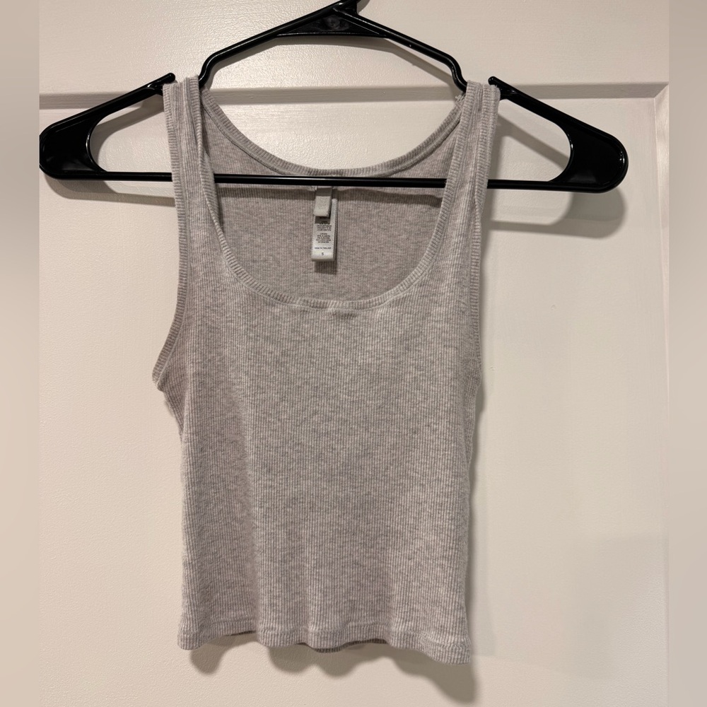SKIMS Light Gray Ribbed Tank Top